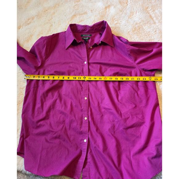 Lauren Ralph Lauren Magenta Collared Button Down Long Sleeve Dress shirt 2x - Picture 8 of 9